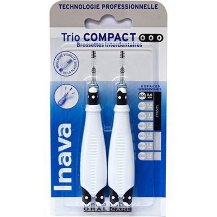 Photo de Brossettes interdentaires trio compact 0.6mm Inava Brossettes interdentaires trio compact 0.6mm Inava-226323