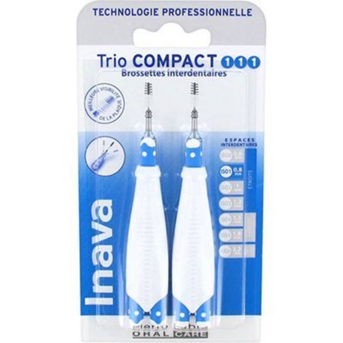 Photo de Brossettes interdentaires trio compact 0.8mm Inava Brossettes interdentaires trio compact 0.8mm Inava-226316