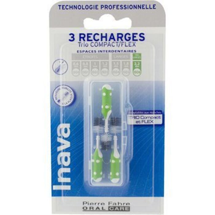 Photo de Brossettes interdentaires vert 2.2mm x3 Inava Brossettes interdentaires vert 2.2mm x3 Inava-226371
