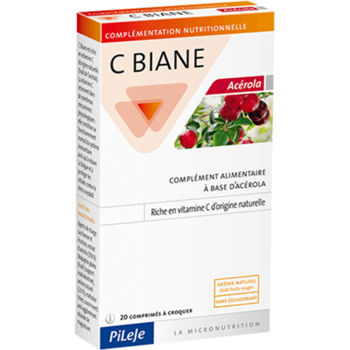 Photo de C-biane acérola - 20 comprimés Pileje C-biane acérola - 20 comprimés Pileje-203281