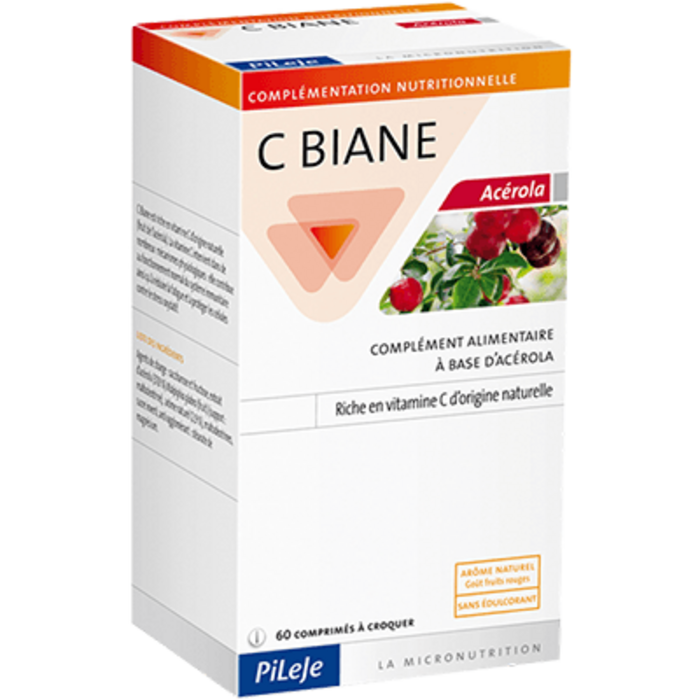Photo de C-biane acérola - 60 comprimés Pileje C-biane acérola - 60 comprimés Pileje-203282