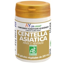 Centella asiatica bio - flacon 60 gélules végétales - divers - ayur-vana -133595
