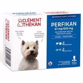 Clement thekan 67 mg/600 mg petits chiens 4 pipettes - clement-thekan -191020
