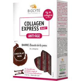 Collagen express bar au chocolat noir 6 barres - biocyte -224301