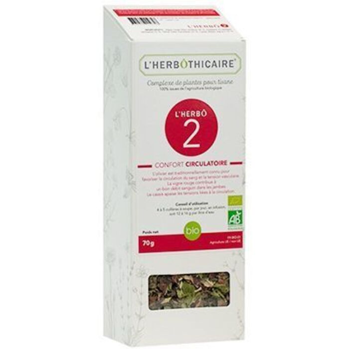Photo de Complexe de plantes pour tisane n2 circulatoire bio 70g L'herbothicaire Complexe de plantes pour tisane n2 circulatoire bio 70g L'herbothicaire-220333