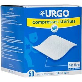 Compresses stériles 10x10cm - 50 sachets de 2 compresses - urgo -148732