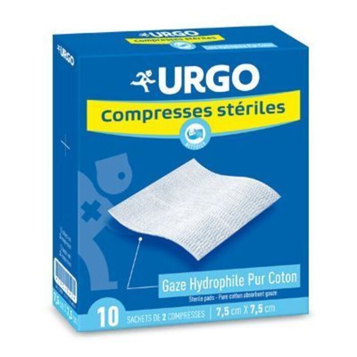 Compresses stériles 7.5x7.5cm - 10 sachets de 2 compresses Urgo-191748