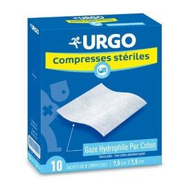 - compresses stériles gazes - 50 sachets de 2 compresses de 10 x 10 cm - compresses - urgo -191748
