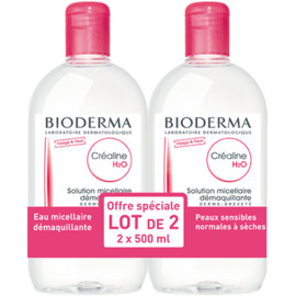 Créaline H2O Sans Parfum 2x - 500.0 ml - Créaline Peaux sensibles - Bioderma Solution micellaire-7432