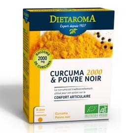 Curcuma 2000 & poivre noir bio - 60 comprimés - divers - diétaroma -189030