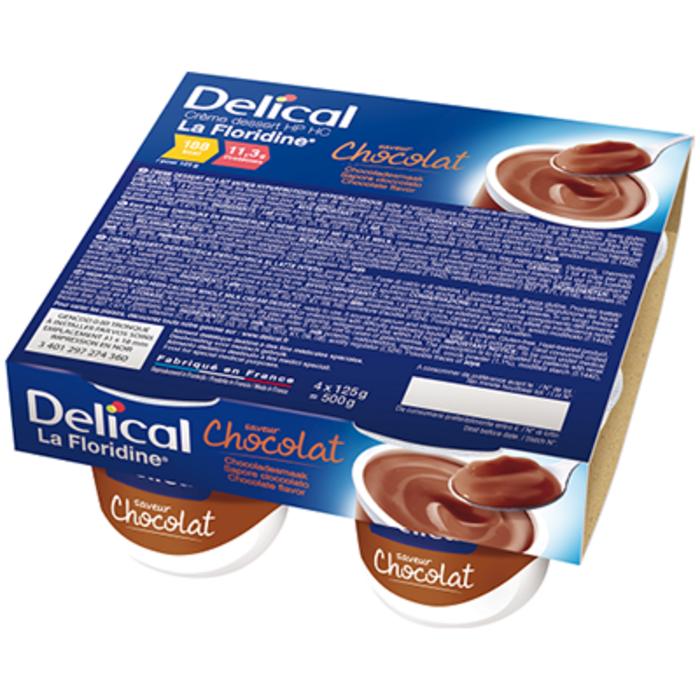 Photo de Delical crème dessert hp hc la floridine chocolat pack 4 pots x 200g Délical Delical crème dessert hp hc la floridine chocolat pack 4 pots x 200g Délical-149349
