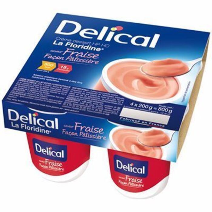 Photo de Delical crème dessert hp hc la floridine fraise façon pâtissière pack 4 pots x 200g Délical Delical crème dessert hp hc la floridine fraise façon pâtissière pack 4 pots x 200g Délical-149409