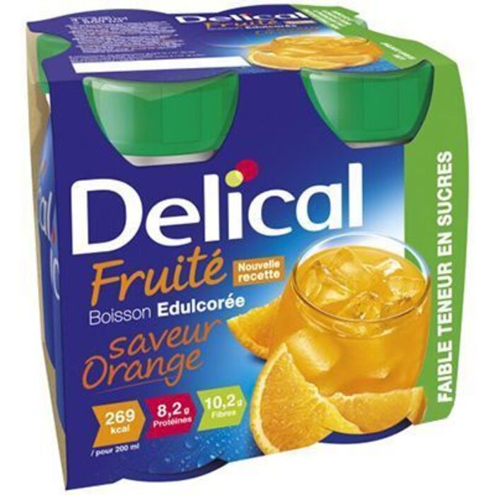 Delical fruité boisson edulcorée orange 4x200ml Délical-223037