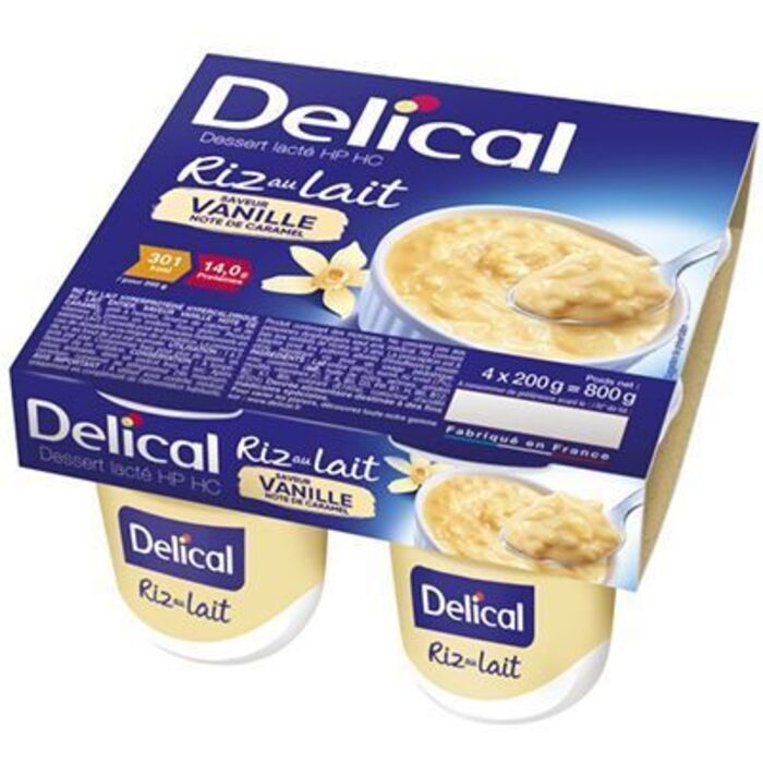 Photo de Delical riz au lait saveur vanille 4x200g Délical Delical riz au lait saveur vanille 4x200g Délical-220443