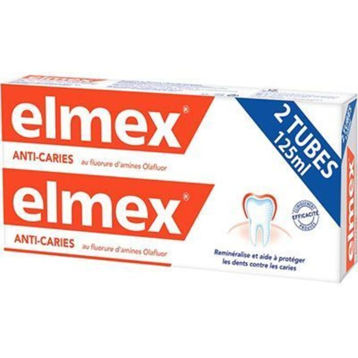 Dentifrice  anti-caries (pack rouge) 125ml lot de 2 Elmex-190754