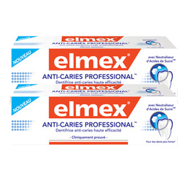 Dentifrice  anti-caries professional (pack rouge) 75ml x2 - dentifrice - elmex -203790