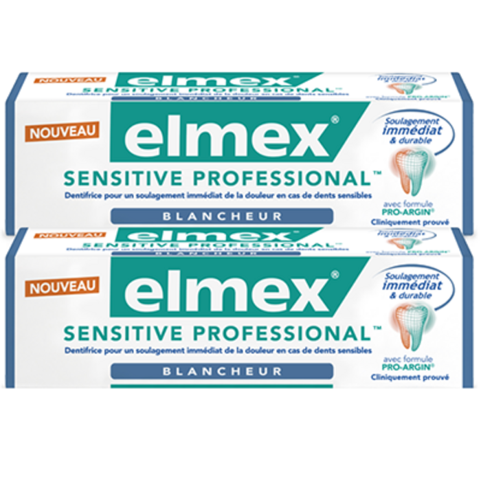 Dentifrice  sensitive professional dents sensibles blancheur 75ml lot de 2 Elmex-204065