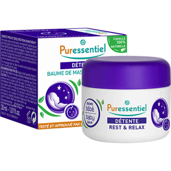 Photo de Détente baume de massage calmant bébé 30ml Puressentiel Détente baume de massage calmant bébé 30ml Puressentiel-213227