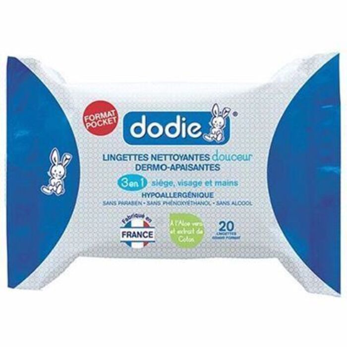 Photo de Dodie lingettes nettoyantes dermo-apaisantes x20 Dodie Dodie lingettes nettoyantes dermo-apaisantes x20 Dodie-216174