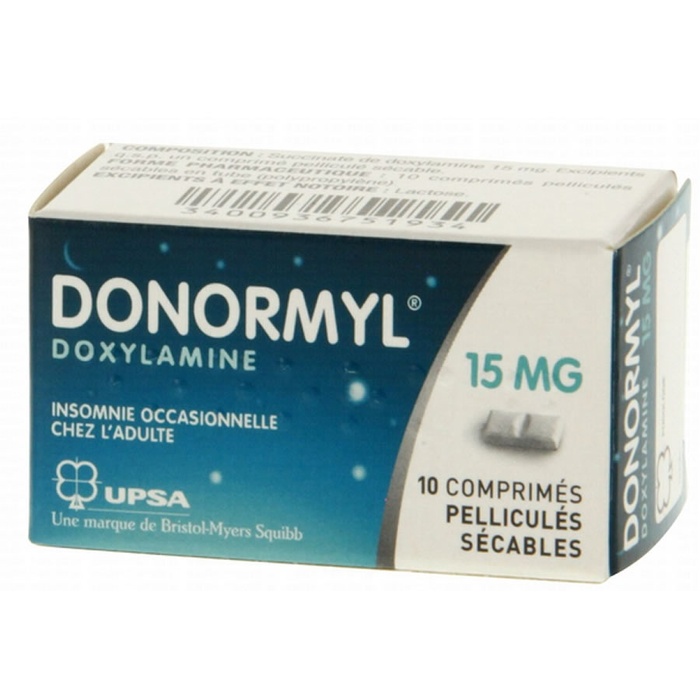 Donormyl 15mg comprimé pelliculé sécable 10 comprimés UPSA Prix