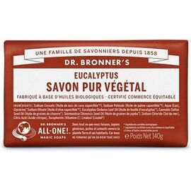 Dr bronner's pain savon pur végétal eucalyptus 140g - dr bronner s -220619