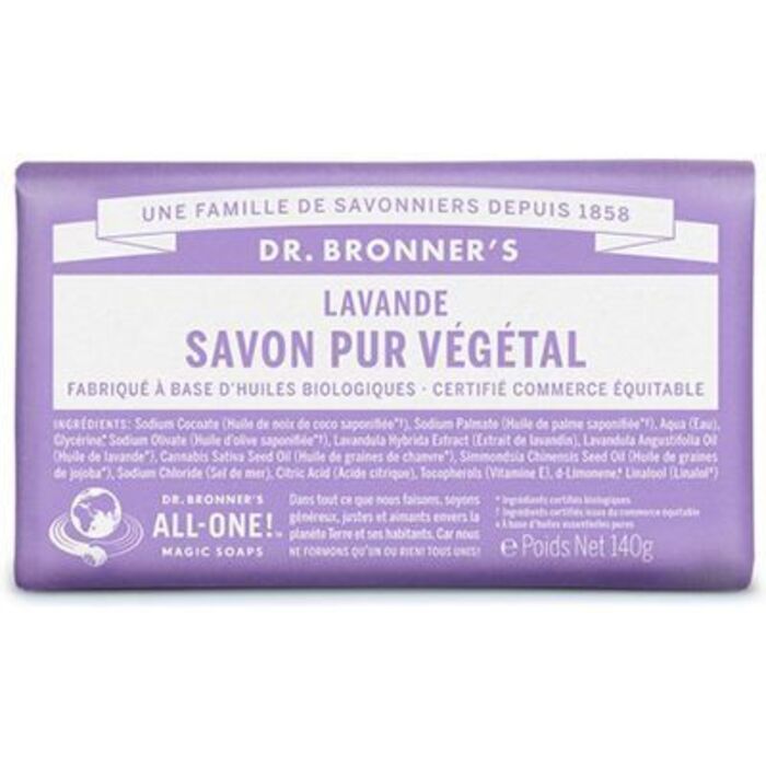 Photo de Dr bronner's pain savon pur végétal lavande 140g Dr bronner s Dr bronner's pain savon pur végétal lavande 140g Dr bronner s-220620