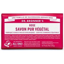 Dr bronner's pain savon pur végétal rose 140g - dr bronner s -220623