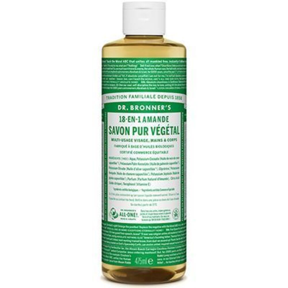 Photo de Dr bronner's savon pur végétal 18-en-1 amande 473ml Dr bronner s Dr bronner's savon pur végétal 18-en-1 amande 473ml Dr bronner s-220627