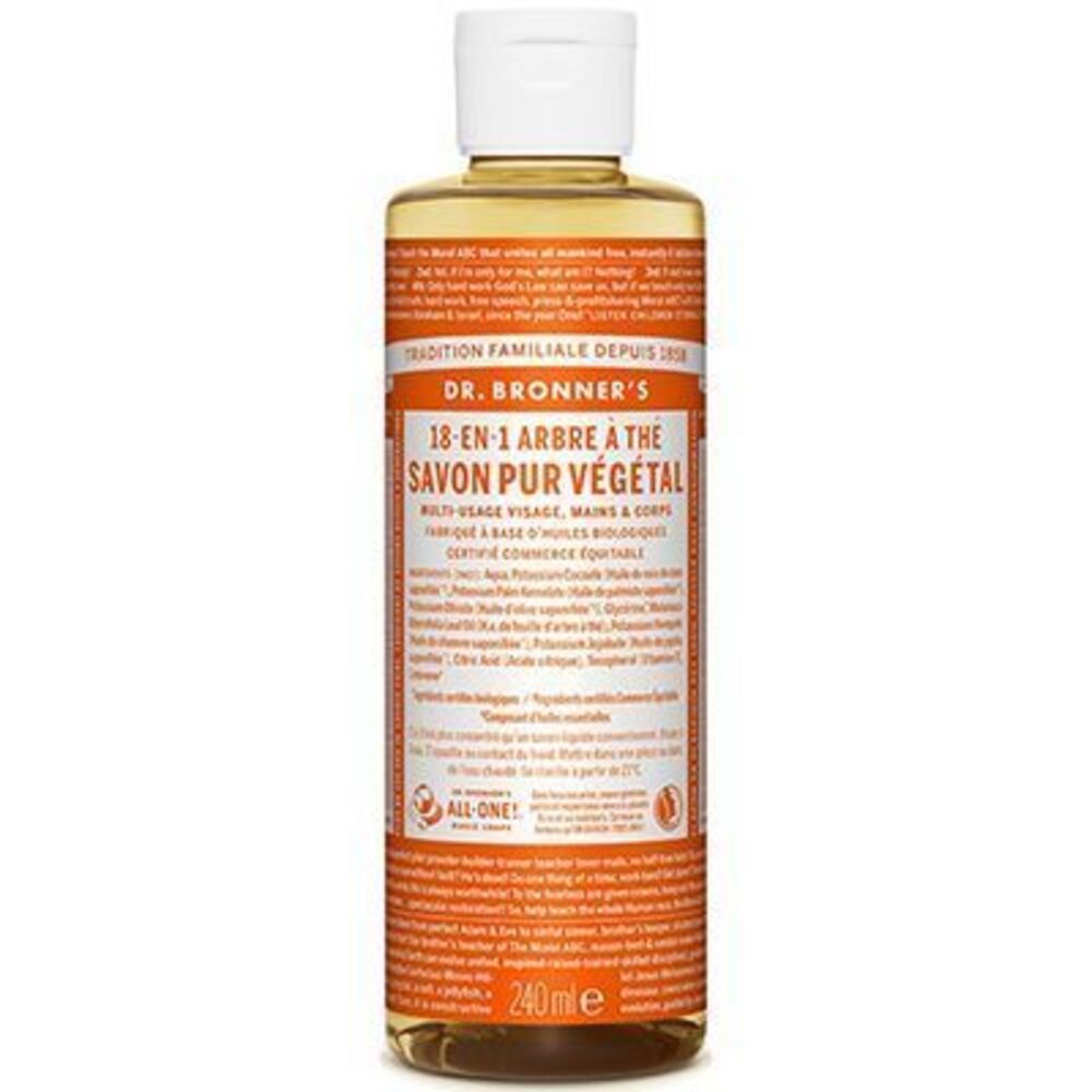 Photo de Dr bronner's savon pur végétal 18-en-1 arbre à thé 240ml Dr bronner s Dr bronner's savon pur végétal 18-en-1 arbre à thé 240ml Dr bronner s-220628