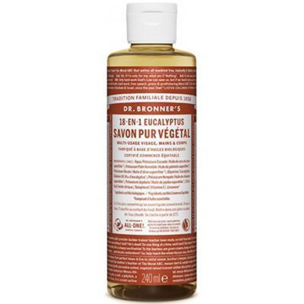 Photo de Dr bronner's savon pur végétal 18-en-1 eucalyptus 240ml Dr bronner s Dr bronner's savon pur végétal 18-en-1 eucalyptus 240ml Dr bronner s-220630
