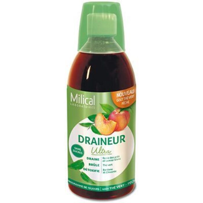 Photo de Draîneur ultra thé vert pêche 500ml Milical Draîneur ultra thé vert pêche 500ml Milical-221783