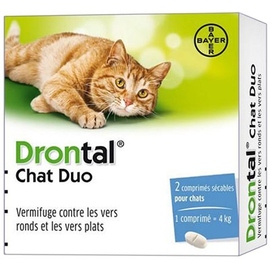 Drontal chat duo vermifuge - 2 comprimés - bayer -205032