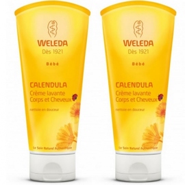 Duo Crème lavante Corps & Cheveux - 2x - 200.0 ml - Soins du bébé (au calendula) - Weleda -17019