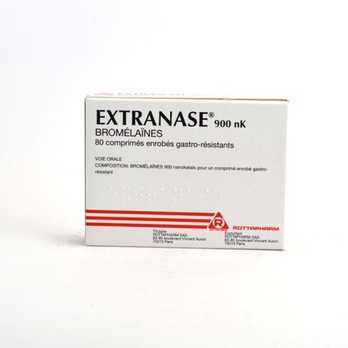 Extranase 900nk - 80 comprimés enrobés Laboratoires rottapharm-192568