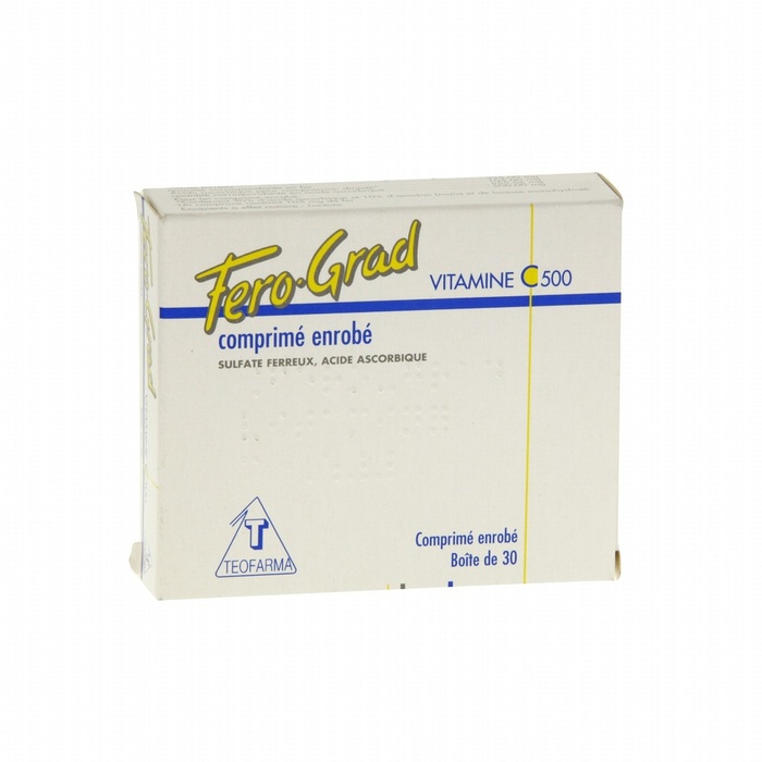 Photo de Fero-grad vitamine c 500mg - 30 comprimés Teofarma Fero-grad vitamine c 500mg - 30 comprimés Teofarma-193950