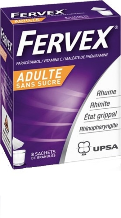 Photo de Fervex adulte sans sucre - 8 sachets Upsa Fervex adulte sans sucre - 8 sachets Upsa-192461