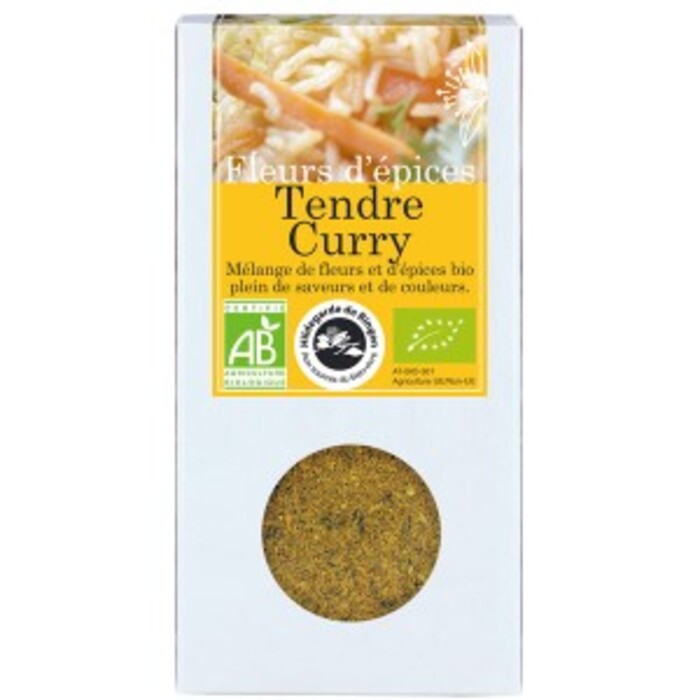 Fleurs d'épices tendre curry bio - boîte de 40 g Florisens-135768