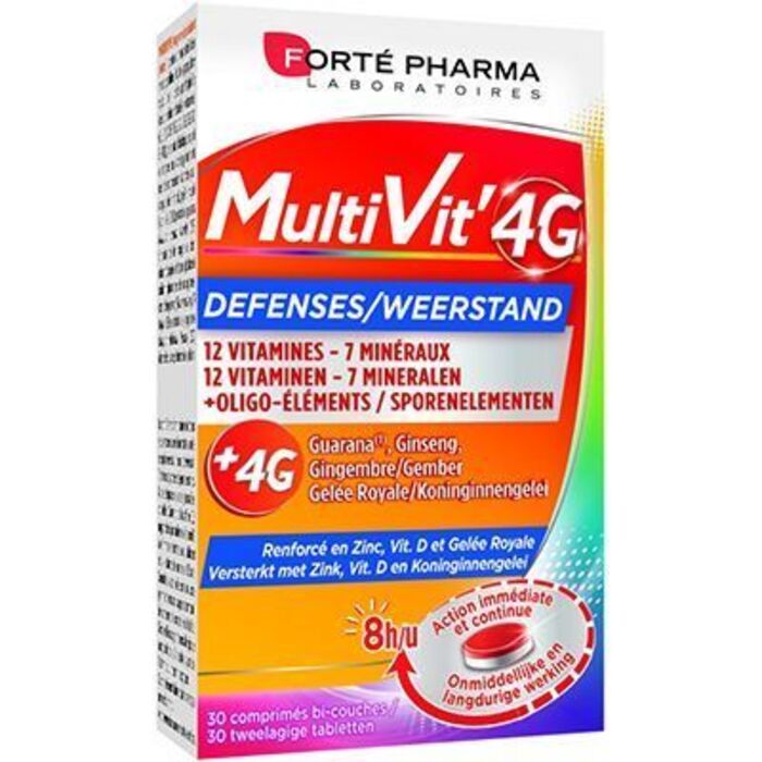 Photo de Forte pharma multivit'4g défenses 30 comprimés Forté pharma Forte pharma multivit'4g défenses 30 comprimés Forté pharma-226292