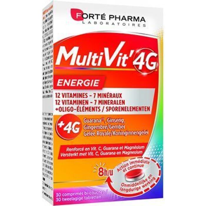 Photo de Forte pharma multivit'4g energie 30 comprimés Forté pharma Forte pharma multivit'4g energie 30 comprimés Forté pharma-226295