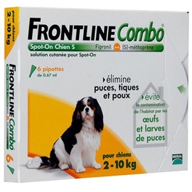 Frontline combo chiens 2 à 10 kg - 6 pipettes - merial -190404