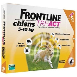 Frontline tri-act chiens 5-10kg - 3 pipettes - merial -191257