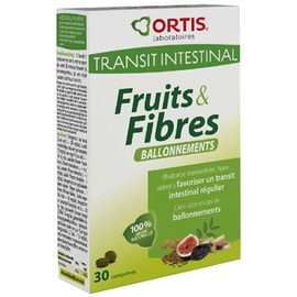 Fruits & fibres ballonnement - 30 comprimés - ortis -205566