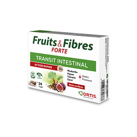 Fruits & fibres forte transit intestinal action rapide 24 cubes - ortis -225331