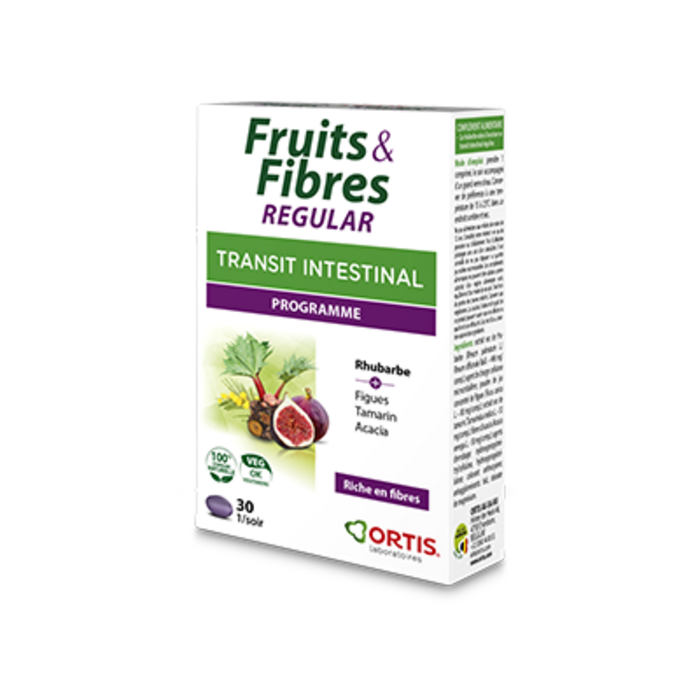 Photo de Fruits & fibres regular transit intestinal programme 30 comprimés Ortis Fruits & fibres regular transit intestinal programme 30 comprimés Ortis-225337