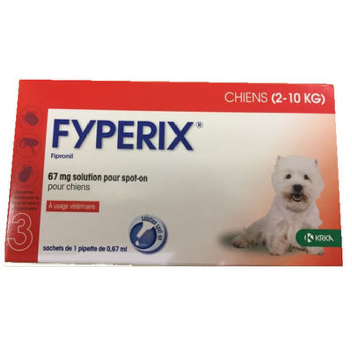 Photo de Fyperix chiens 2-10kg 3 pipettes Krka Fyperix chiens 2-10kg 3 pipettes Krka-216296
