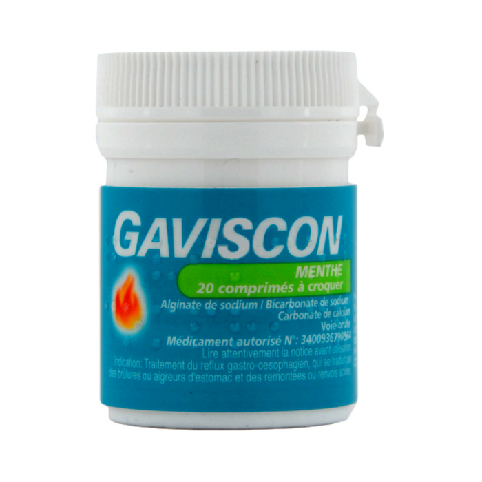 Gaviscon menthe remontées acides 20 comprimés à croquer de gaviscon Reckitt benckiser-194142