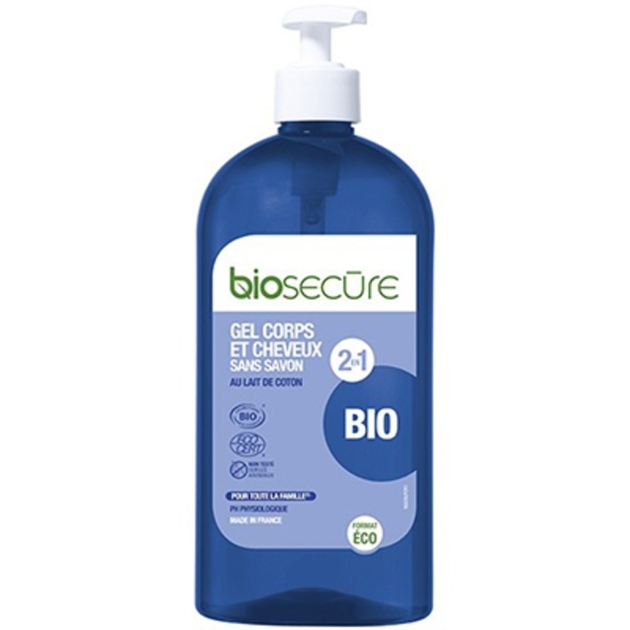 Gel douche corps et cheveux sans savon 730ml bio secure Achat au
