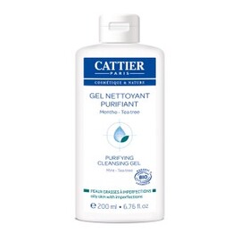 Gel nettoyant purifiant Bio - 200.0 ml - Soins Peaux Jeunes - Cattier Elimine impuretés et excès de sébum-1544