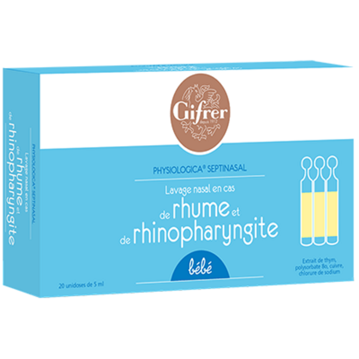 Photo de Gifrer physiologica septinasal 20 unidoses Gifrer Gifrer physiologica septinasal 20 unidoses Gifrer-146832