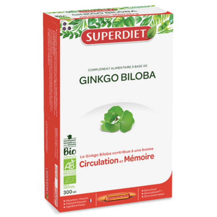 Ginkgo biloba - 20 ampoules Super diet-4456